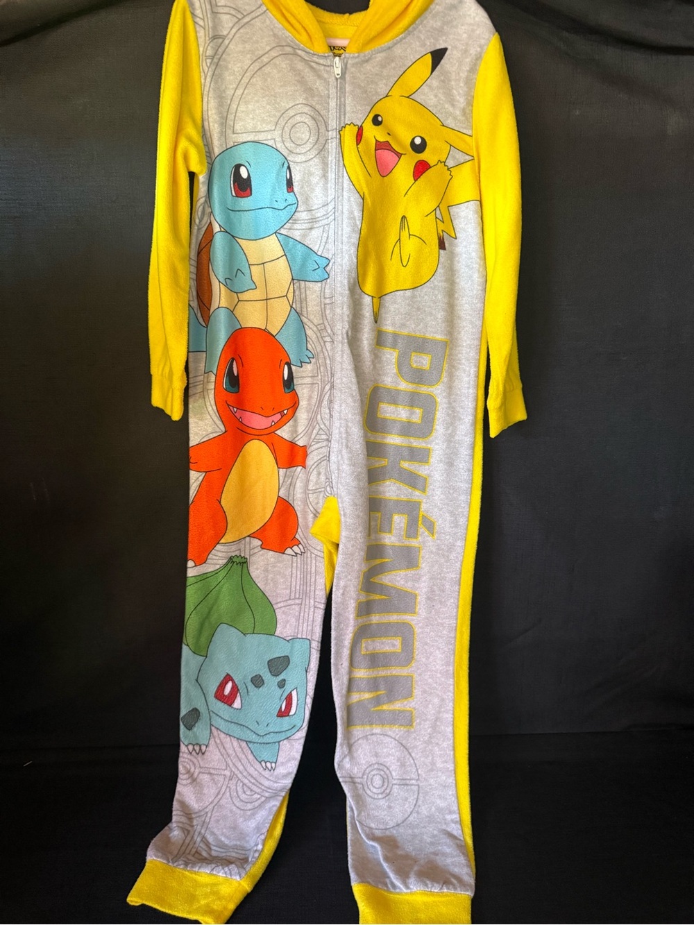 Kids Yellow & Gray One-Piece Pajama Romper